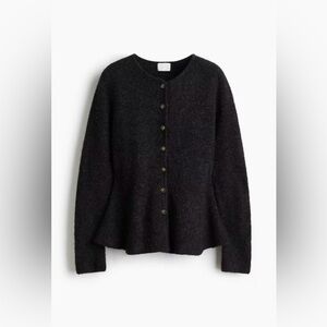 H&M Rib-Knit Peplum Cardigan